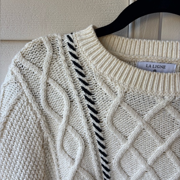 La Ligne X Target Cable-knit Whipstitch Crewneck sweater - Picture 6 of 11